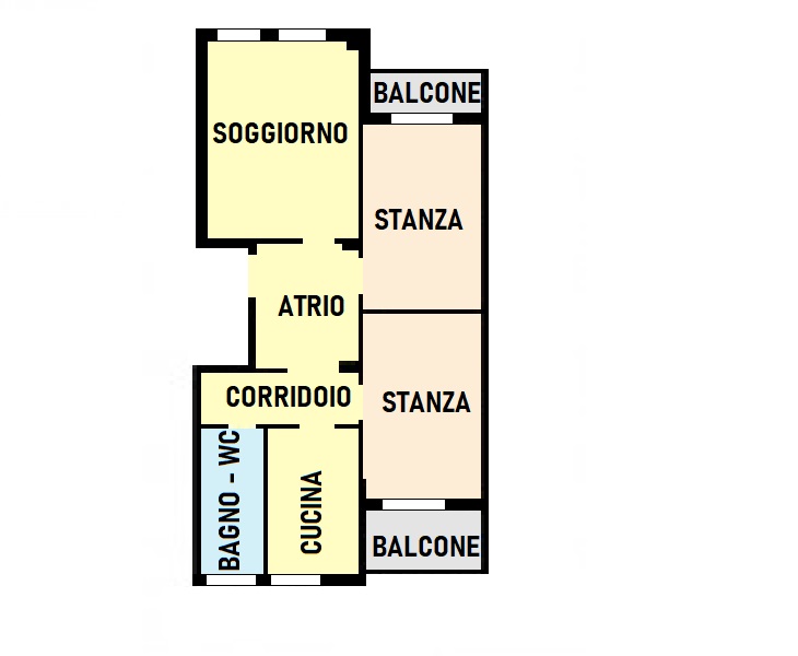 Trilocale in Via Guncina con due balconi; Rif: 20300