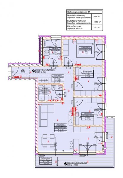 Nuova costruzione: Appartamento quadrilocale con terrazza. AV23025_A6 - Via Catinaccio rif. AV23025_A6 - Bolzano